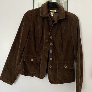 Talbots Petite stretch sz 8 brown corduroy jacket